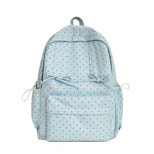 Japanese INS Style Polka Dot Nylon Backpack Cute Casual School Bag Large Capacity Nylon Bookbag For Women Girls