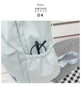 Casual minimalist campus school backpack casual daypack light travel bag with side pockets