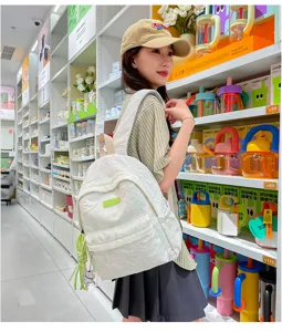 Women casual backpack stylish daily school bag fashion lightweight daypack light green color