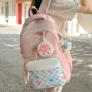 Japanese cute casual large capacity school backpack for girls teens spring outdoor commuting daily bag