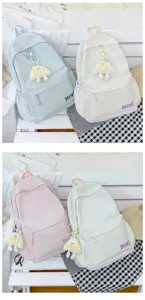 Japanese ins style campus backpack for students, casual minimalist lightweight travel bag.