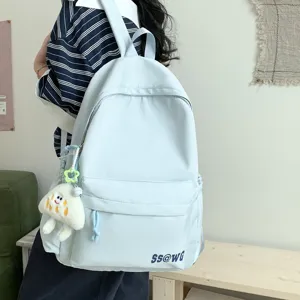 Minimalist Japanese ins campus backpack for women, versatile lightweight travel school bag.
