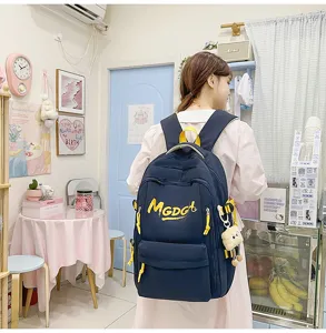 Casual minimalist backpack with large capacity, stylish solid color design for daily use.