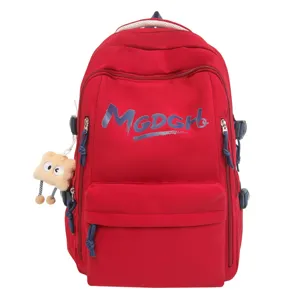 Red casual large capacity travel backpack stylish daily simple school bag for men and women