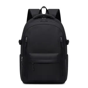 Sac à Dos Décontracté en Nylon Grande Capacité Cartable Scolaire Unisexe Couleur Unie Commuting Bookbag pour Adolescents Étudiants