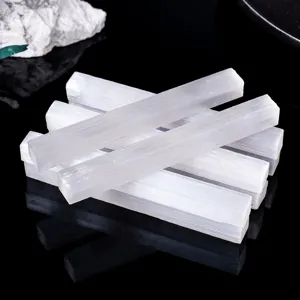 Natural Selenite Crystal Sticks Raw White Gypsum Mineral Specimen Healing Stone Decor Display