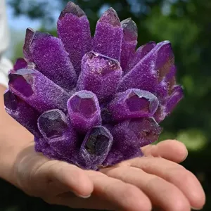 Natürliche violette Kristallstufe Mineralien Probe Wohndeko Kristall Stein Deko Ornament