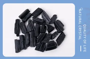 Pietre grezze di turmalina nera naturale, campione di cristallo minerale per arredamento casa.