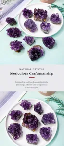 Natural amethyst crystal cluster raw stone mineral specimen home decor piece detail view.