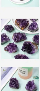 Natural amethyst cluster crystal mineral specimen rough stone ornament for home decor display.