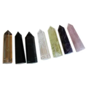 Set di 7 bacchette di cristallo naturale pilastri quarzo esagonale per decorazione
