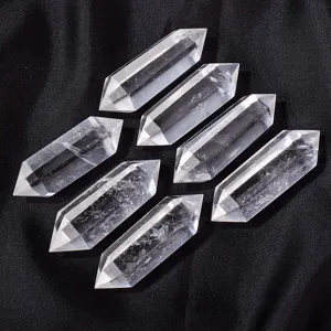 Klare Quarz Doppelendige Kristallspitzen Heilstein Set für Energie Meditation Dekor