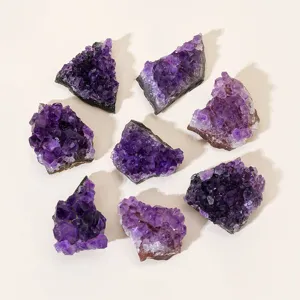 Natural Uruguay amethyst crystal cluster raw mineral specimen home decor display main view