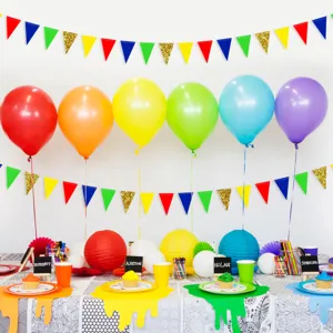 3M Large Glitter Bunting Banner Birthday Party Classroom Window Hanging Decoration Flag