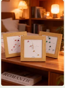 12 Sternzeichen Naturkristall Schotter Fotorahmen Desktop Ornament Kreative Display