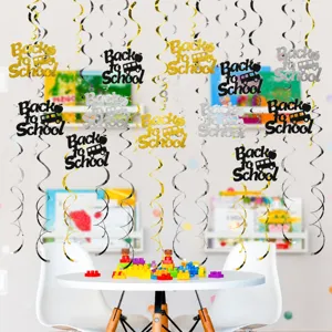 Juego de decoraciones de espirales colgantes para fiesta de techo de clase de regreso a clases.