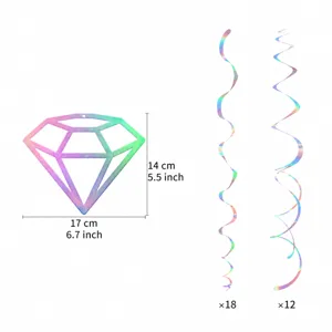 Holografische Diamant und Spiralen Hängedekoration für Hochzeitsfeier Decken Deko.