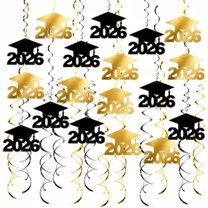 2026 Graduation Season Spiral Hanging Ornaments Graduation Hat Ceiling Decor Party Supplies