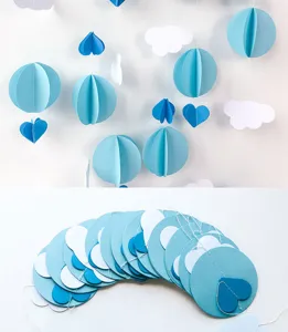 3D paper cloud balloon garland hanging decorations for kids birthday party room decor