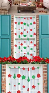 Christmas glitter paper hanging decorations star tree garland party supplies home decor