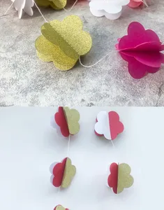 3d paper flower garland hanging decoration kids birthday party backdrop decor supplies