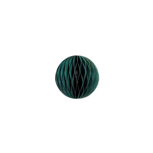 Boule en papier alveole vert fonce de Noel decoration avec bord paillete dore suspens
