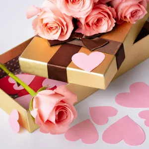 Valentine's Day pink heart paper cards decoration for wedding party and romantic events.