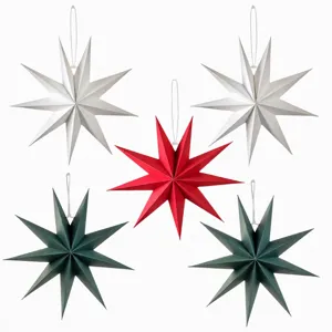 Christmas Moravian Star Hanging Decorations 3D Foldable Paper Star Lanterns For Holiday Wedding Party Home Window Display