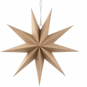 Christmas 9-pointed paper star hanging decoration holiday party window display prop