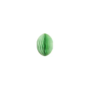 Décoration en papier alvéolé vert avec bordures dorées pailletées pour fêtes et événements.