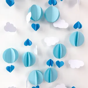 3D paper hanging decorations cloud balloon hot air balloon party kids birthday decor