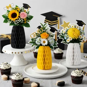 Set di Ornamenti in Carta per Forniture per Feste di Decorazione per Tavola Centrotavola Vaso di Carta Alveolata Stagione della Laurea