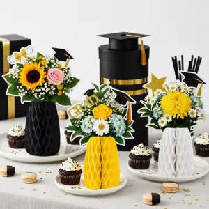 Set vaso fiori alveolare decorazione da tavola per festa di fine anno scolastico.