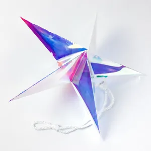 Ornement suspendu étoile 3D holographique pour fête de Noël et décoration de Nouvel An