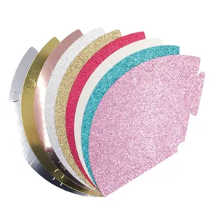 Colorful glitter party hat blanks set for kids birthday celebration decoration supplies