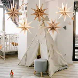 Paper 9-pointed star lanterns hanging decorations for Christmas party home holiday decor