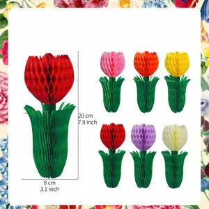 Easter paper tulip honeycomb ball hanging decoration colorful party table center piece!