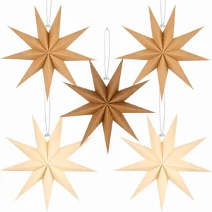 Christmas 9-pointed paper star lampshade hanging ornaments for party wedding decor