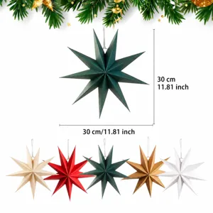Christmas 9-point paper star hanging decoration festival party origami lampshade 30cm