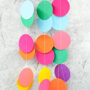 Colorful Round Paper Garland Hanging Bunting Banner For Birthday Party Wedding Room Decor
