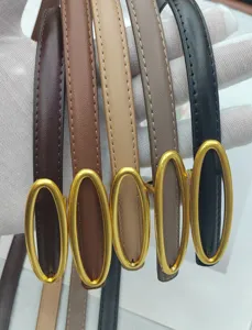 Cintura sottile in pelle da donna con fibbia ovale dorata elegante accessorio vita
