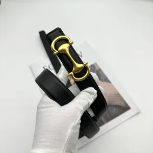 Elegant black genuine leather women belt with luxury gold horsebit buckle for versatile outfits.