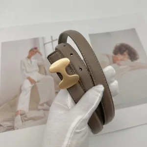 Genuine leather belt for women, stylish metal buckle waist belt for jeans and dresses.