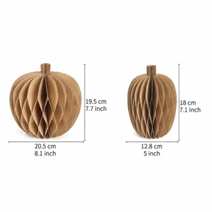 Thanksgiving paper pumpkin honeycomb ball decor, autumn party table centerpiece decoration.