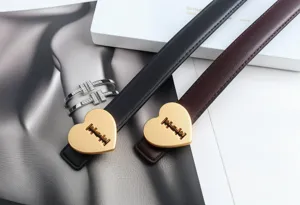 Cintura pelle donna lusso fibbia cuore elegante nero marrone cintura vita chic