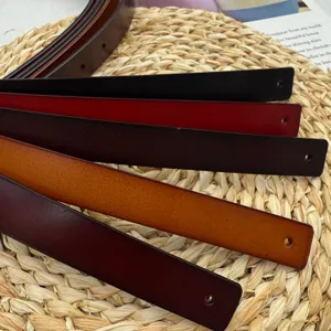 Detail view of colorful genuine leather womens belt featuring retro minimalist style.