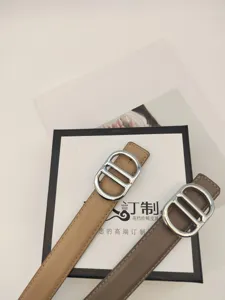 Women's genuine leather belt with silver buckle, versatile dress and jeans accessory.