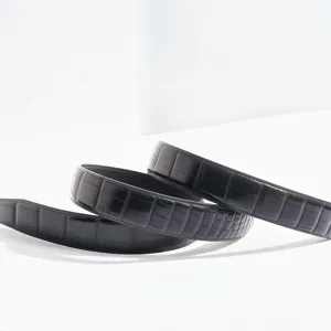 Black crocodile pattern genuine leather men dress belt business casual trousers belt