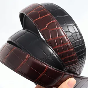 Men's Genuine Leather Belt Luxury Crocodile Pattern Business Casual Trousers Belt