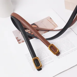 Ensemble de ceintures fines en cuir pour femmes avec boucle en métal, élégantes et polyvalentes.